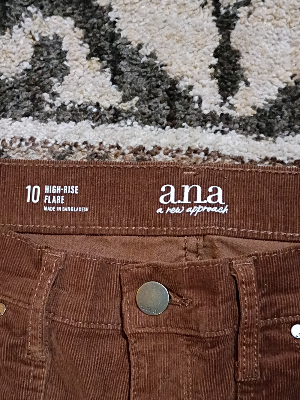 a.n.a Brand Women's Brown Corduroy Flare Jeans - Picture 2 of 3